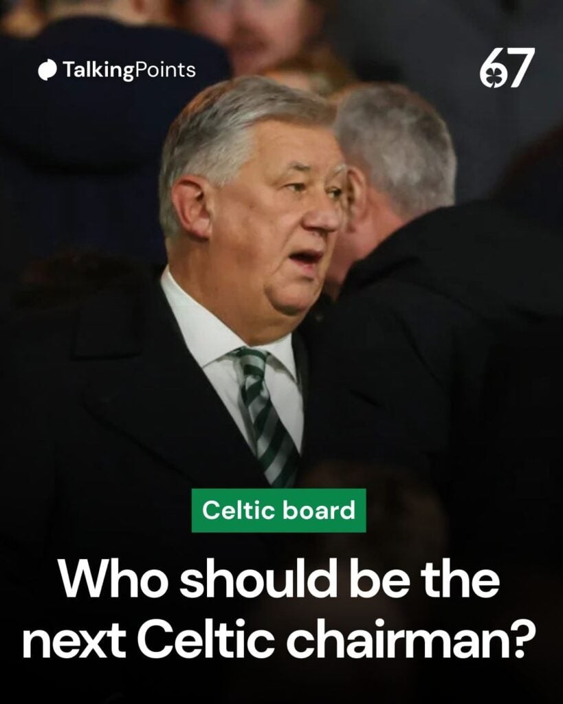 Former Celtic chairman Peter Lawwell arrives at Celtic Park for the game against St Mirren in May 2025.