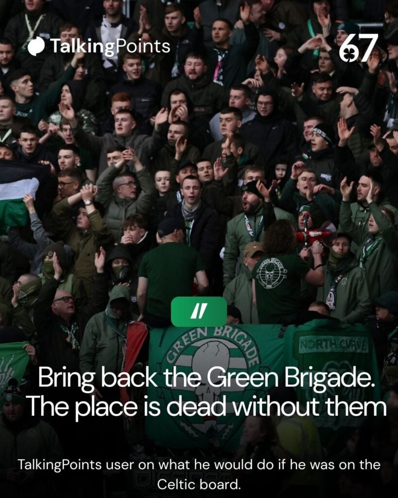 The Green Brigade during Celtic vs Livingston in the Scottish Premiership