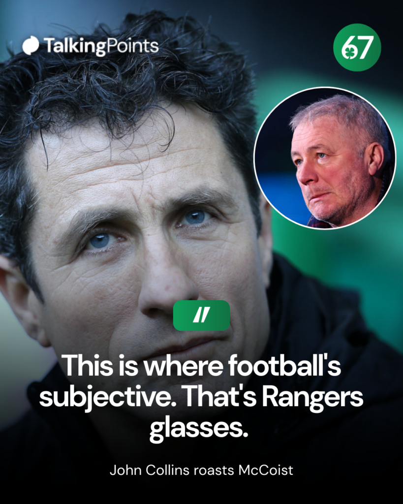 Celtic hero John Collins take Ally McCoist to task over Auston Trusty's red card cs Hearts