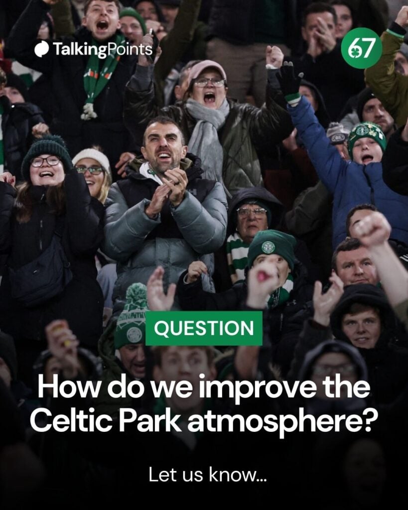 Celtic fans celebrate a goal which is later disallowed by VAR for offside