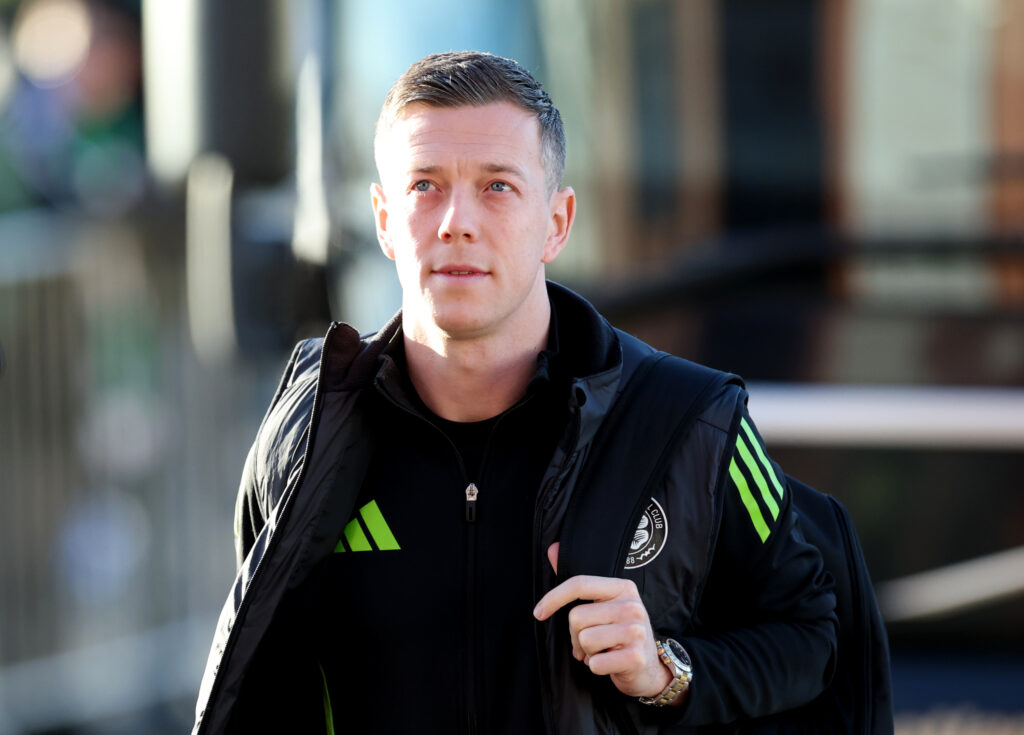 Callum McGregor arrives for Celtic v Rangers - William Hill Premiership