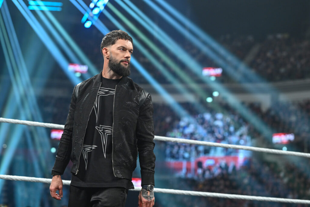 Finn Balor looks on in ring during Monday Night RAW at PSD Bank Dome on January 12, 2026 in Duesseldorf, Germany.