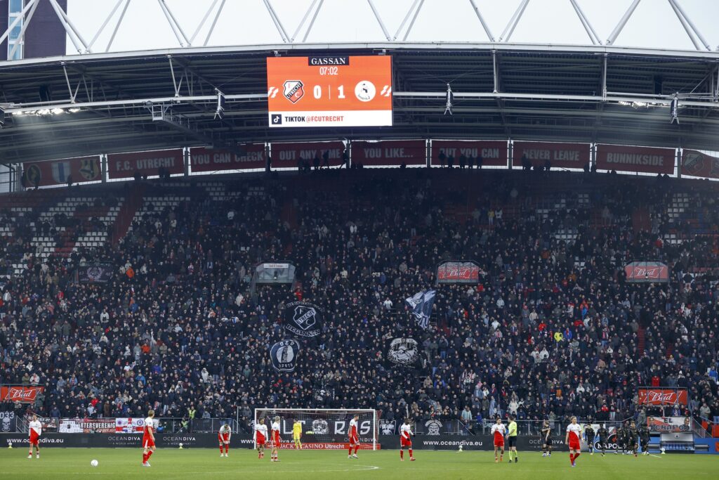 FC Utrecht players are disappointed during the Dutch Eredivisie match between FC Utrecht and Sparta Rotterdam