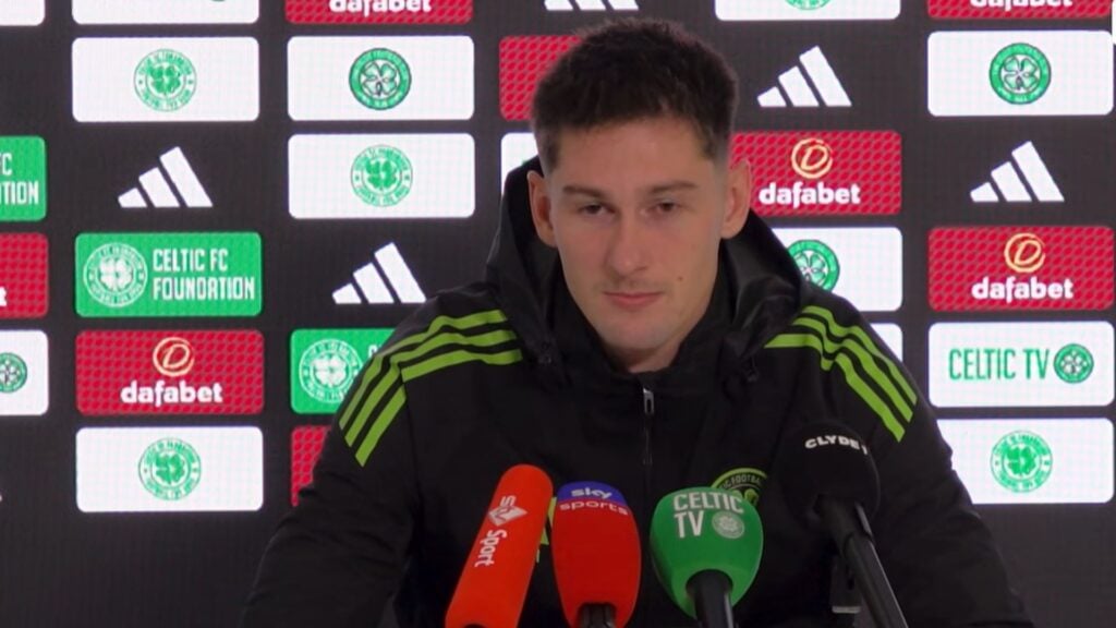 New Celtic striker Tomas Cvancara speaks to the media ahead of the Scottish Premiership clash against Hearts