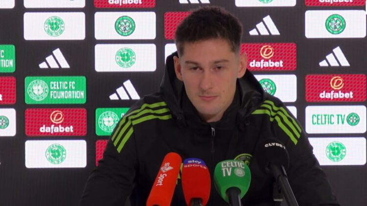 New Celtic striker Tomas Cvancara speaks to the media ahead of the Scottish Premiership clash against Hearts