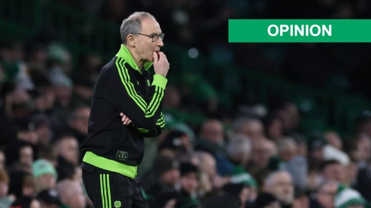 Celtic interim manager Martin O'Neill is seen during the Premier League match between Celtic and Dundee