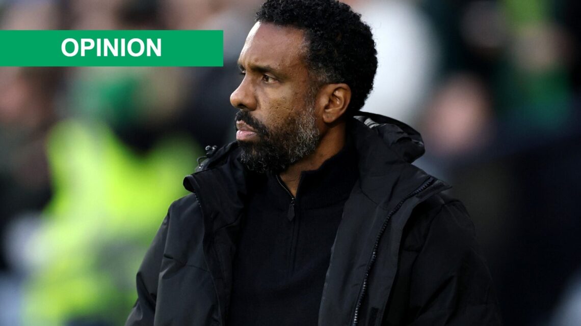 Wilfried Nancy, Head Coach of Celtic, looks on during the Premier Sports Cup Final match between St Mirren and Celtic at Hampden Park