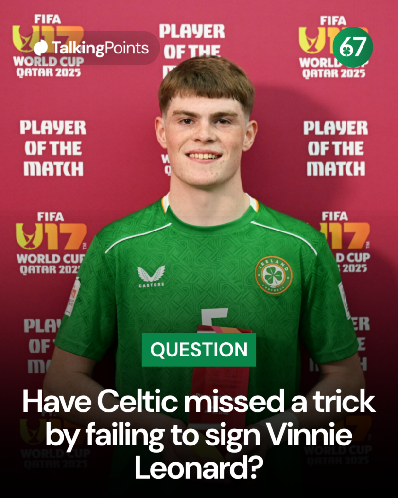 Former Celtic tarket Vinnie Leonard playing for Republic of Ireland v Paraguay: FIFA Under-17 World Cup