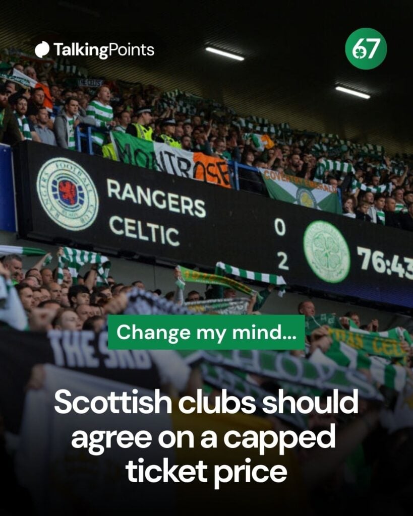 Celtic fans celebrate the final score of 2-0 during the Ladbrokes Scottish Premiership match between Rangers FC and Celtic FC at Ibrox Stadium on September 23, 2017
