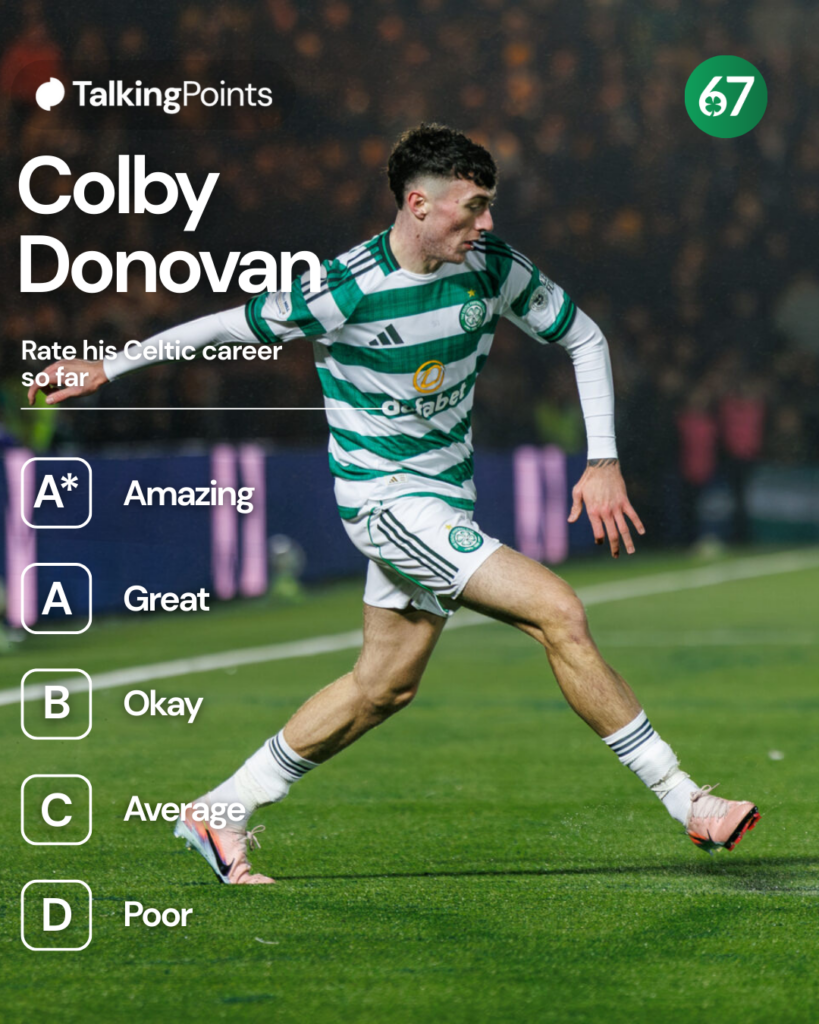 Colby Donovan makes a pass during Livingston vs Celtic