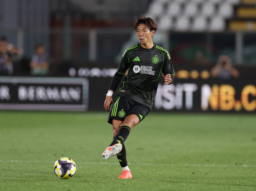 Hayato Inamura of Celtic FC in action during Como Cup match played between Al-Ahli and Celtic