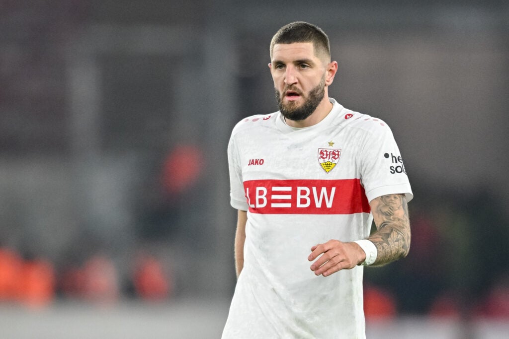 Jeff Chabot of VfB Stuttgart looks on during the UEFA Europa League 2025/26 League Phase MD8 match between VfB Stuttgart and BSC Young Boys