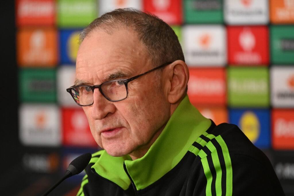 Martin O'Neill, Interim Manager of Celtic, speaks to the media in a post match press conference after the UEFA Europa League 2025/26 League Phase MD8 match between Celtic FC and FC Utrecht