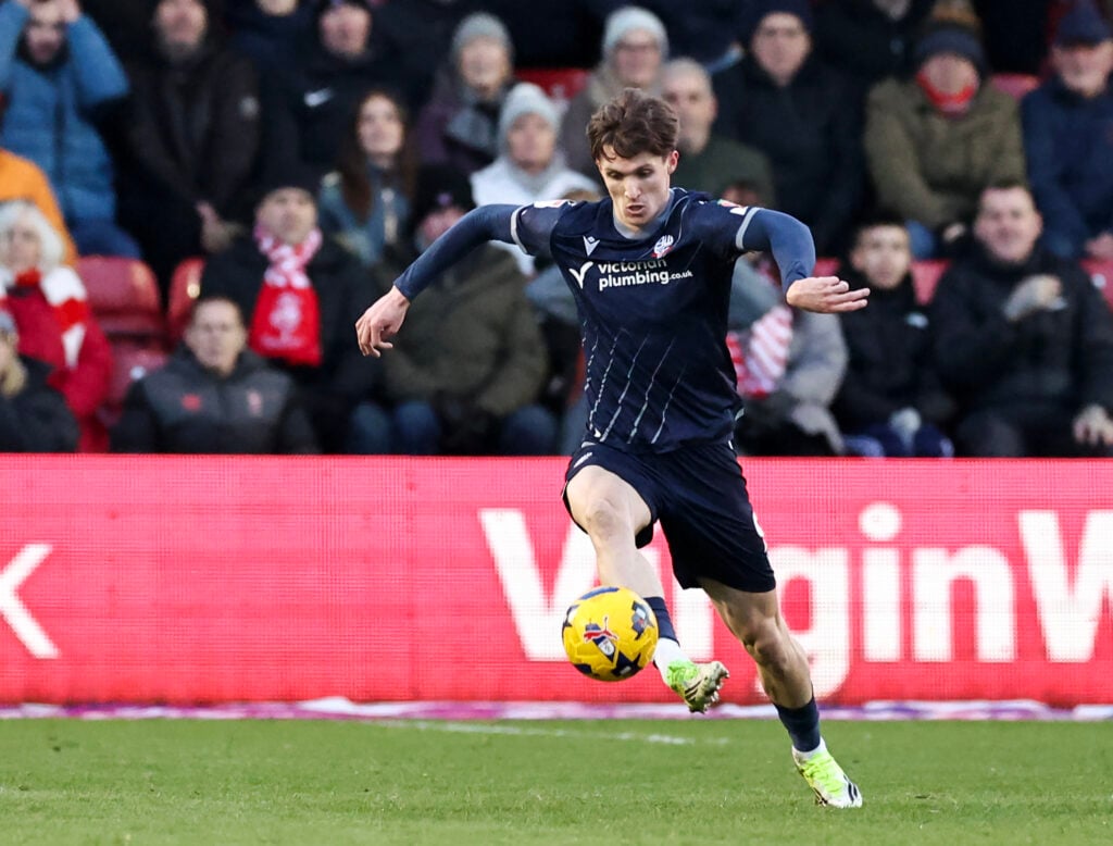 Celtic loanee Johnny Kenny on his debut for Bolton Wanderers against Lincoln City in League One.