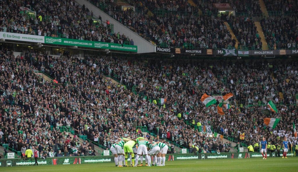 Celtic Fans inside Parkhead during the UEFA Champions League Qualifying Second Round,Second Leg match between Celtic and Linfield