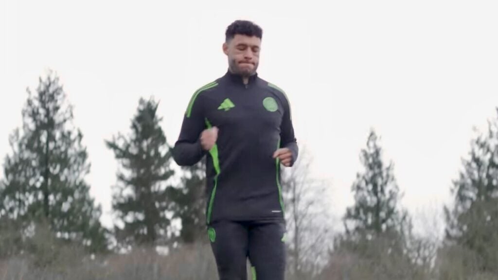 Alex Oxlade-Chamberlain training for Celtic