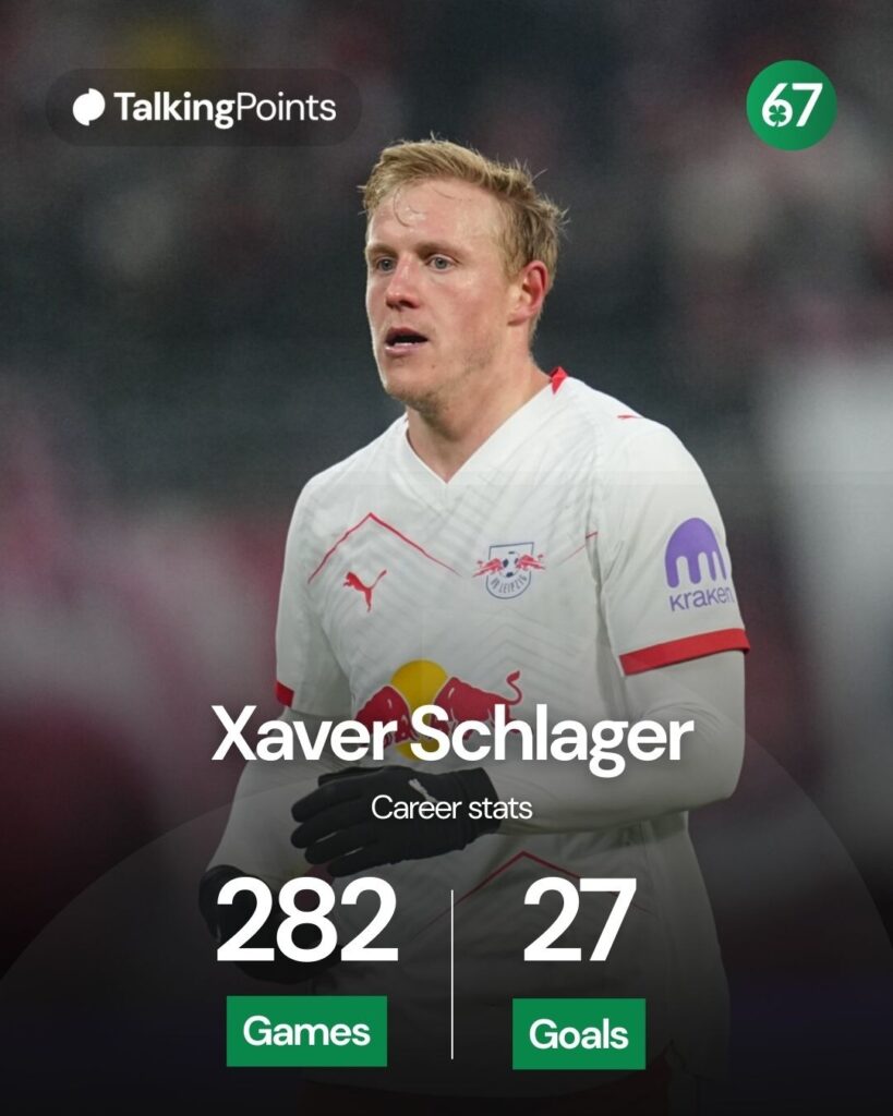 Xaver Schlager (RB Leipzig) gestures during the 1. Bundesliga match between RB Leipzig and Mainz