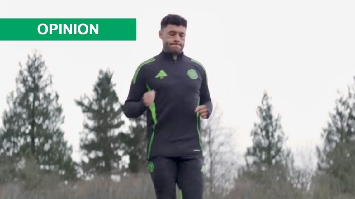 Alex Oxlade-Chamberlain takes in a Celtic press conference after the Livingston win.