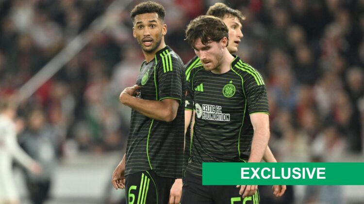 Auston Trusty reacts to a decision during Celtic's Europa League win against Stuttgart