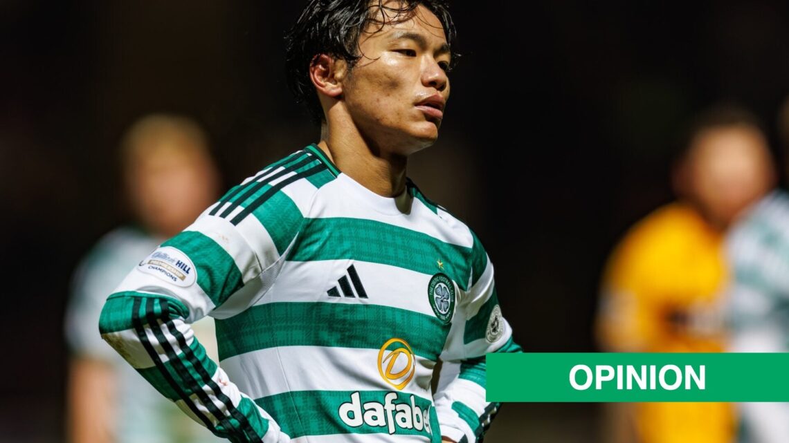 Reo Hatate looks dejected after Celtic lose to Motherwell.