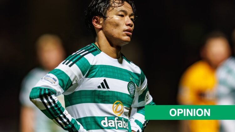 Reo Hatate looks dejected after Celtic lose to Motherwell.