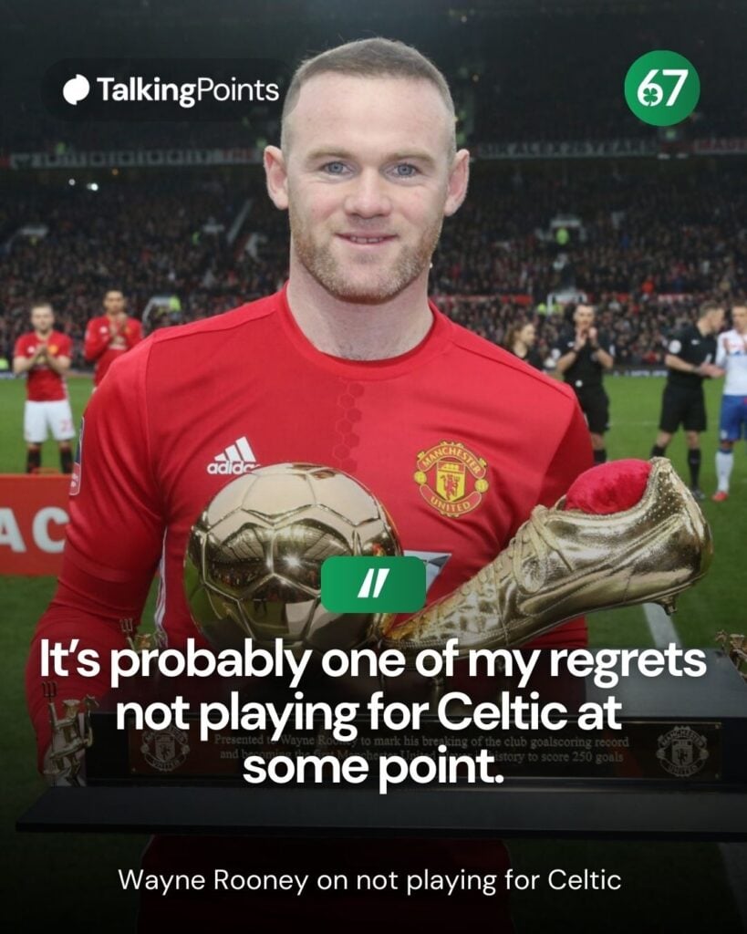 Wayne Rooney of Manchester United poses with a golden boot to mark his 250th Manchester United goal.
