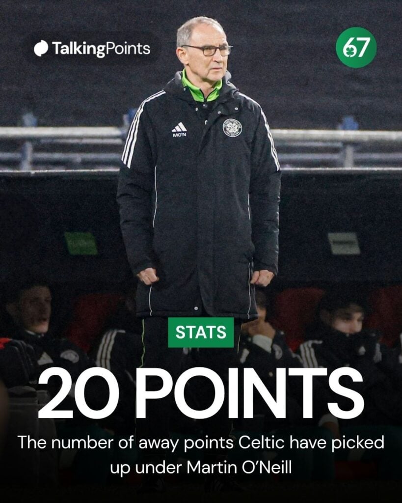 Martin O'Neill watches on from the sidelines during the Europa League clash between Celtic and Feyenoord