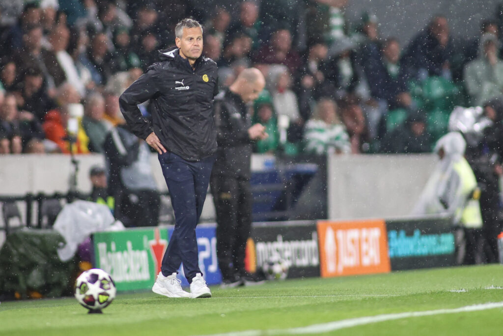 Bodø Glimt's coach Kjetil Knutsen during the UEFA Champions League 2025/26 Round of 16 Second Leg match between Sporting Clube de Portugal and FK Bodo/Glimt