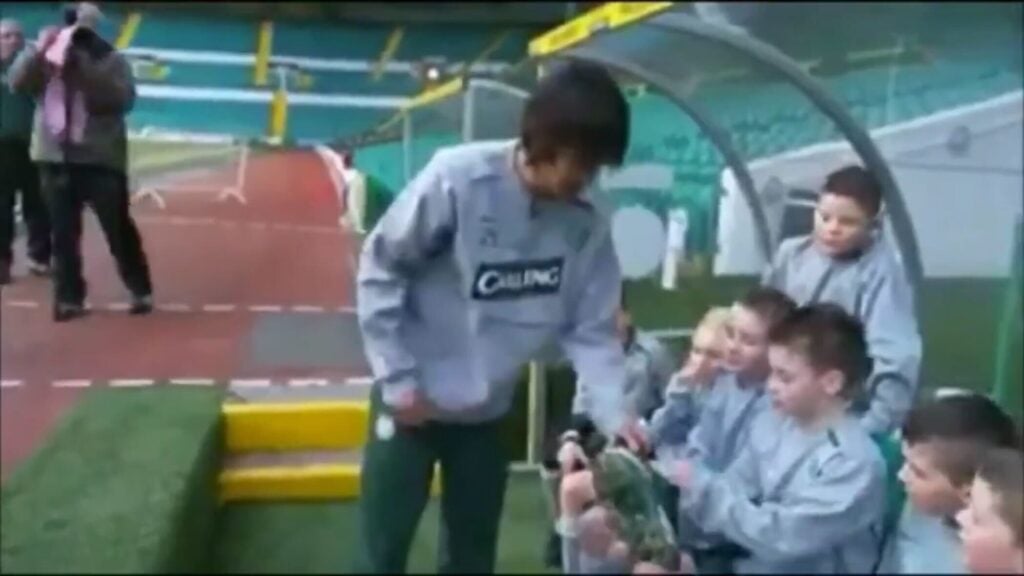 Shunsuke Nakamura and a young Kieran Tierney