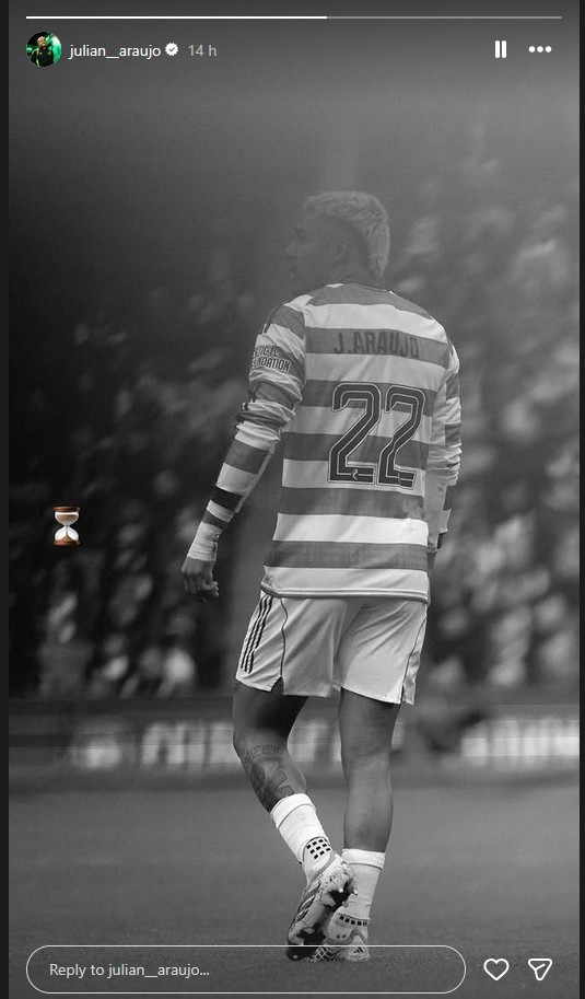 Julian Araujo's Celtic Instagram post as he gets treated in Bournemouth for injury.