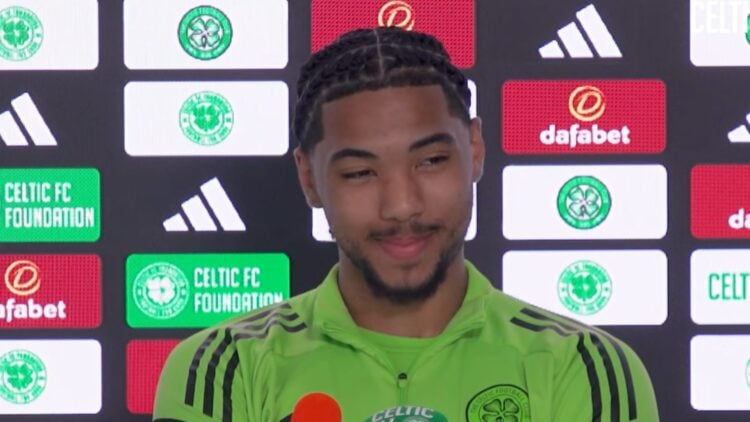 Benjamin Arthur speaks to the media for Celtic TV ahead of Celtic's Scottish Premiership match against Dundee United