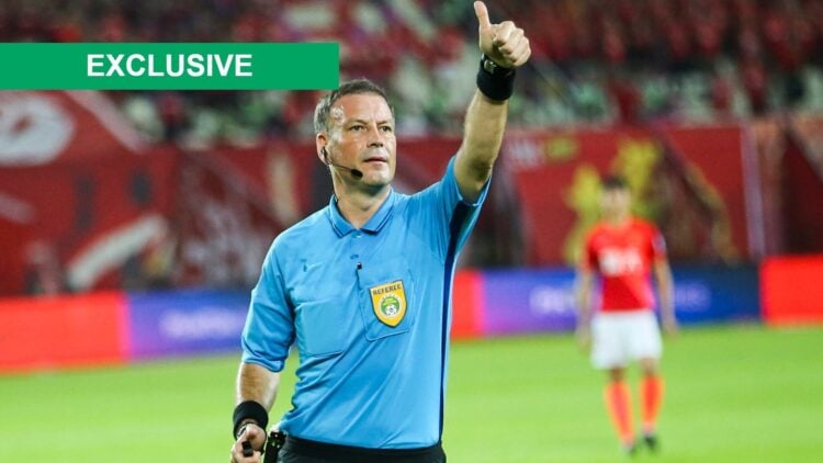 Referee Mark Clattenburg in action during the 2019 Chinese Football Association (CFA) Cup quarter-final match between Guangzhou Evergrande and Shan...