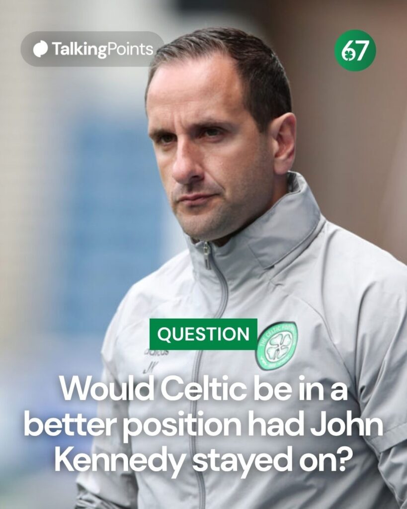 John Kennedy watches on during Rangers vs Celtic