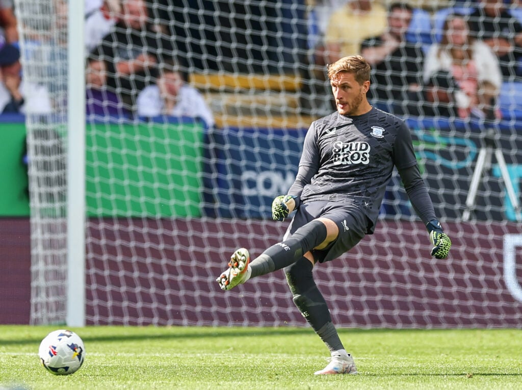 Preston North End's Daniel Iversen in action during the pre-season friendly match between Bolton Wanderers FC and Preston North End