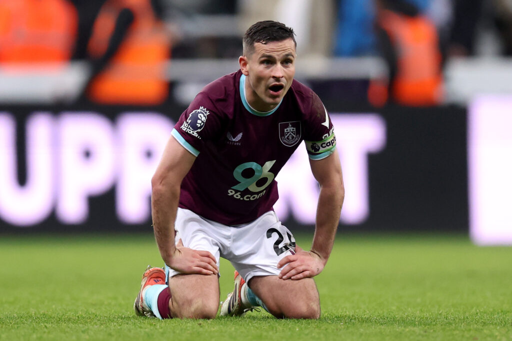 Josh Cullen of Burnley reacts following his team's loss in the Premier League match between Newcastle United and Burnley