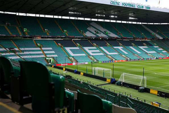 General view inside the stadium prior to the UEFA Europa League 2025/26 Knockout Play-off First Leg match between Celtic FC and VfB Stuttgart