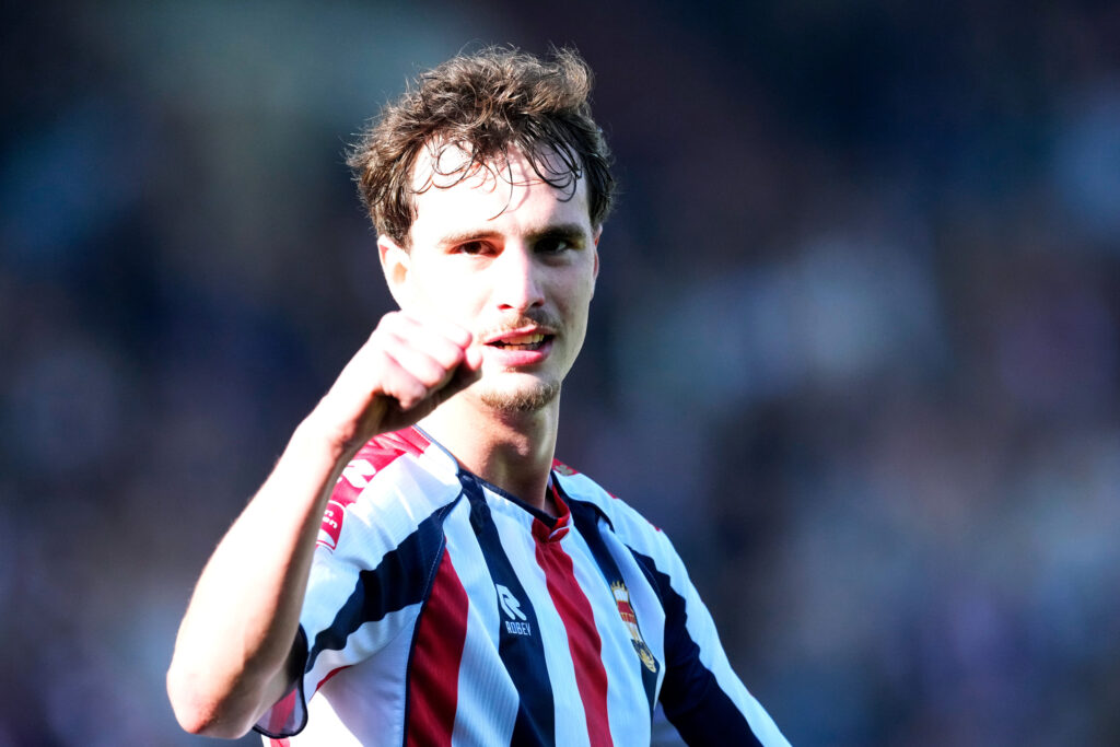 Calvin Twigt of Willem II celebrates 1-0 during the Dutch Keuken Kampioen Divisie match between Willem II v FC Den Bosch
