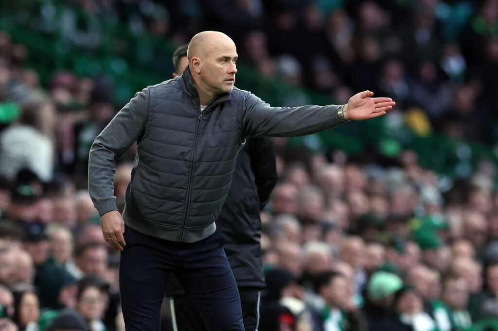 Motherwell manager Jens Berthel Askou is seen during the William Hill Premiership match between Celtic and Motherwell