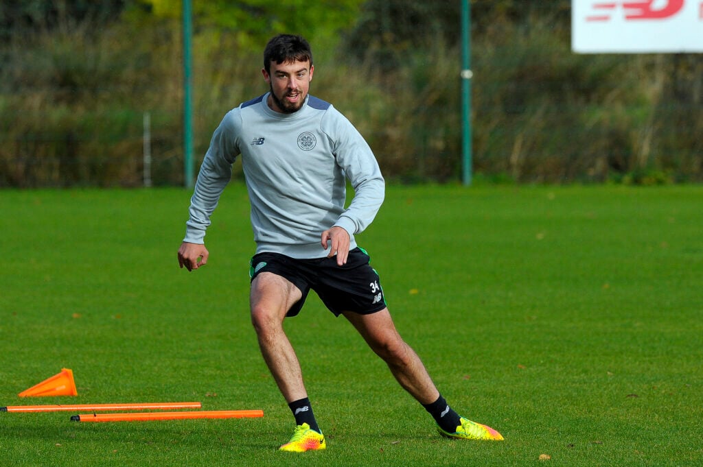 Celtic's Irish defender Eoghan O'Connell attends a training session at the club's Lennoxtown training centre