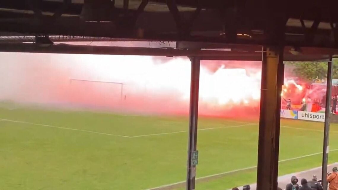 Celtic fans at Albion Rovers