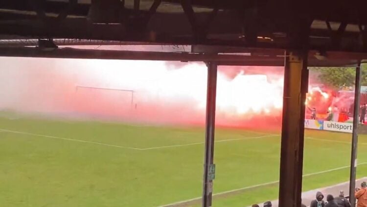 Celtic fans at Albion Rovers