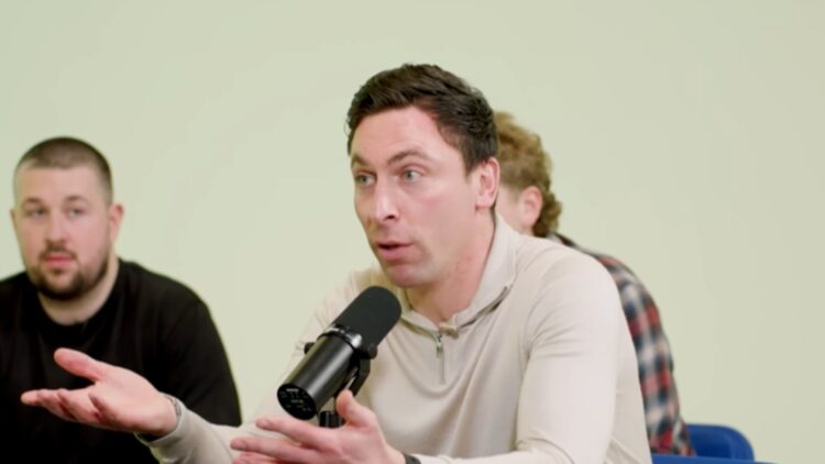 Scott Brown debates with a Premier League fan if Celtic and Rangers would survive in the Premier League