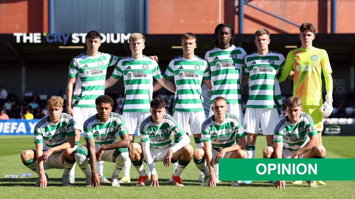 Celtic pose for a photo against Slovan Bratislava before their UEFA Youth League game