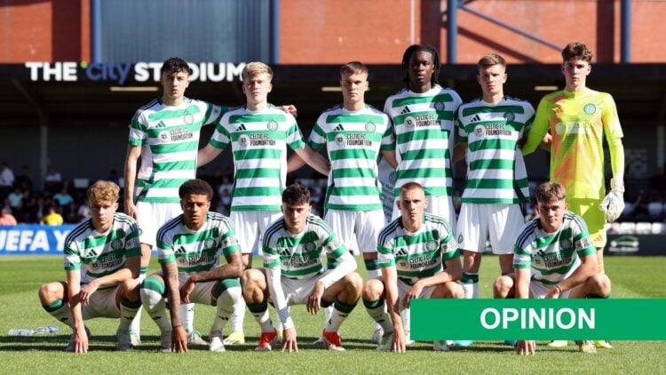 Celtic pose for a photo against Slovan Bratislava before their UEFA Youth League game