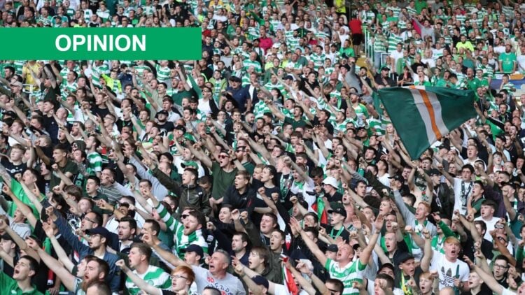 Celtic fans during the Champions League play off against Hapoel Be'er Sheva