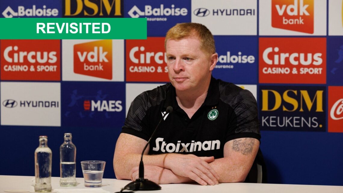Omonia's head coach Neil Lennon pictured during a press conference of Cypriot soccer club Omonia Nicosia