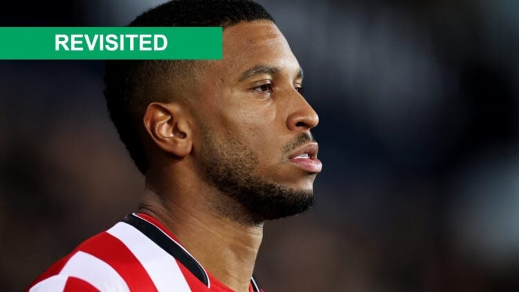 Tyrese Campbell of Sheffield United walks out ahead of the Sky Bet Championship match between West Bromwich Albion and Sheffield United