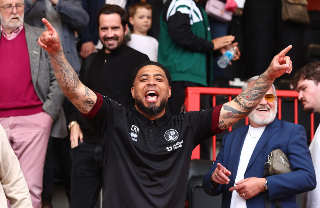 Colin Kazim-Richards helps Crawley Town maintain their League Two status against Salford City.