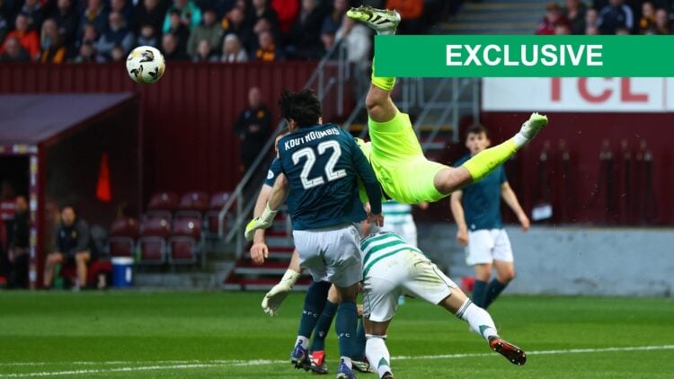 Daizen Maeda flattened by Motherwell goalkeeper in Celtic's win at Fir Park