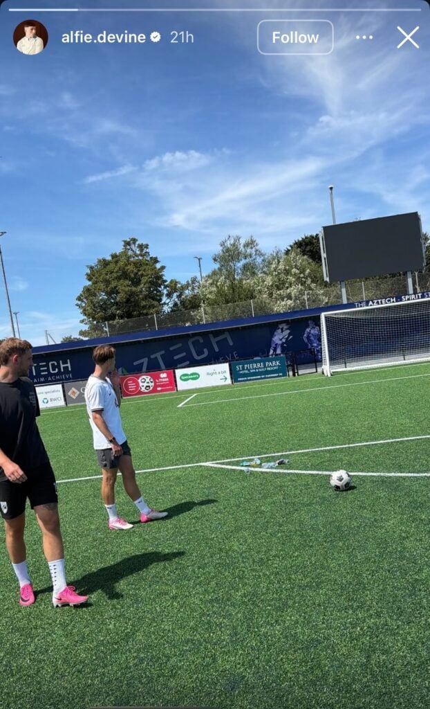 Alfie Devine social media post